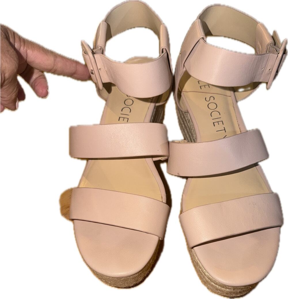 Sole Society Womens Espadrille Platform Wedge Sandals Pink Size 10 EU 42